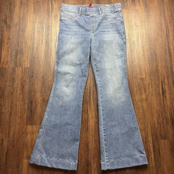 Spanx Pull On Flare Jeans Light Wash Women’s Size Large